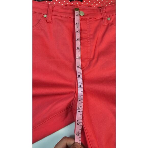 Talbots pedal pusher capri pants pink colored stretch sz 12 high rise casual - Picture 8 of 10